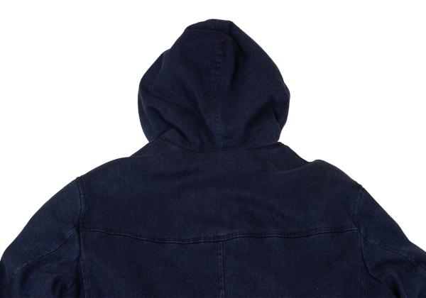 Papas Indigo Dyed Boa Lined Padded Duffle Coat Blue Size 46S