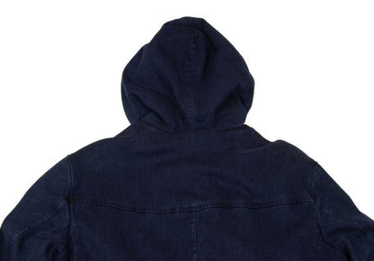 Papas Indigo Dyed Boa Lined Padded Duffle Coat Blue Size 46S