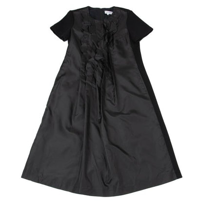 COMME des GARCONS Frayed Ruffle Knit Midi Dress Black Size L