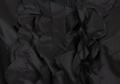 COMME des GARCONS Frayed Ruffle Knit Midi Dress Black Size L