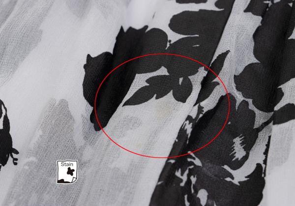 COMME des GARCONS Flower Print Chiffon Skirt Black Size M