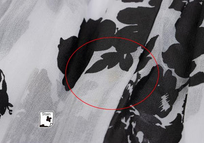 COMME des GARCONS Flower Print Chiffon Skirt Black Size M
