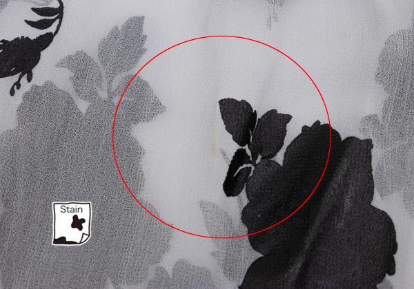 COMME des GARCONS Flower Print Chiffon Skirt Black Size M