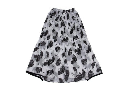 COMME des GARCONS Flower Print Chiffon Skirt Black Size M