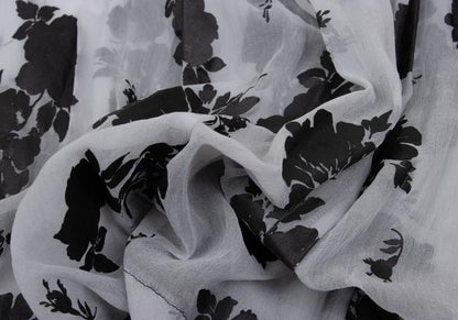 COMME des GARCONS Flower Print Chiffon Skirt Black Size M