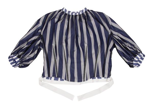TAKESHI KOSAKA by Y's Pink Label Tulle Stripe Blouse Size 2