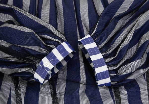 TAKESHI KOSAKA by Y's Pink Label Tulle Stripe Blouse Size 2