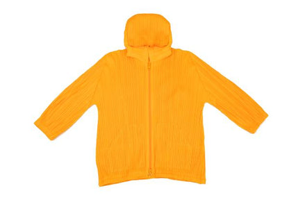 PLEATS PLEASE Pleated Double Zip Hoodie Orange Size 3
