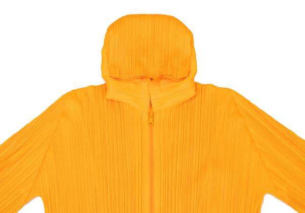 PLEATS PLEASE Pleated Double Zip Hoodie Orange Size 3