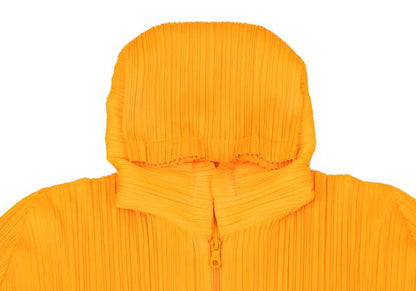 PLEATS PLEASE Pleated Double Zip Hoodie Orange Size 3