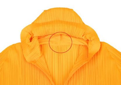 PLEATS PLEASE Pleated Double Zip Hoodie Orange Size 3