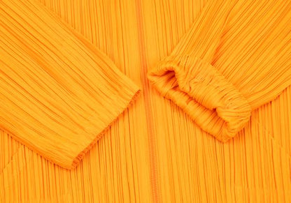 PLEATS PLEASE Pleated Double Zip Hoodie Orange Size 3