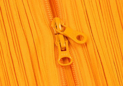 PLEATS PLEASE Pleated Double Zip Hoodie Orange Size 3