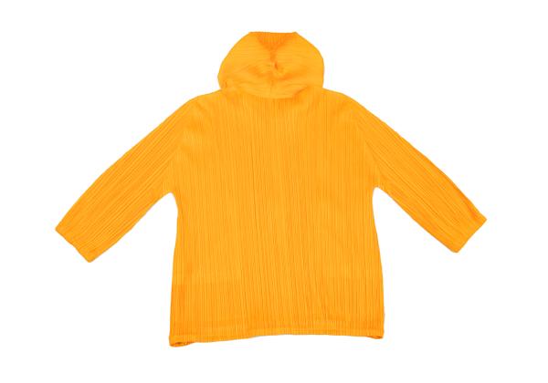 PLEATS PLEASE Pleated Double Zip Hoodie Orange Size 3