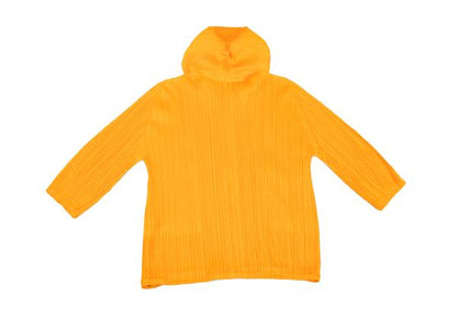 PLEATS PLEASE Pleated Double Zip Hoodie Orange Size 3
