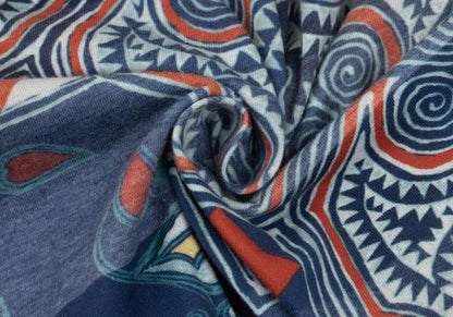 Yohji Yamamoto POUR HOMME Chinoiserie T-Shirt Blue Size 3