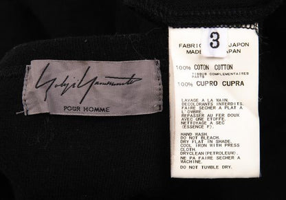 Yohji Yamamoto POUR HOMME Cotton Panel T-Shirt Black Size 3