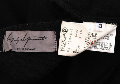 Yohji Yamamoto POUR HOMME Cotton Panel T-Shirt Black Size 3