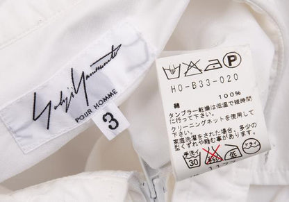 Yohji Yamamoto POUR HOMME Cotton Double Shirt White Size 3