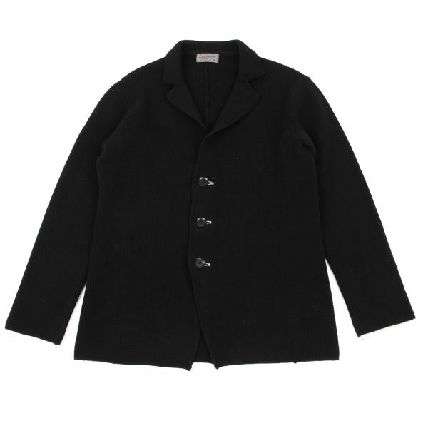 Yohji Yamamoto POUR HOMME 17AW Black Wool Knit Blazer Size 3