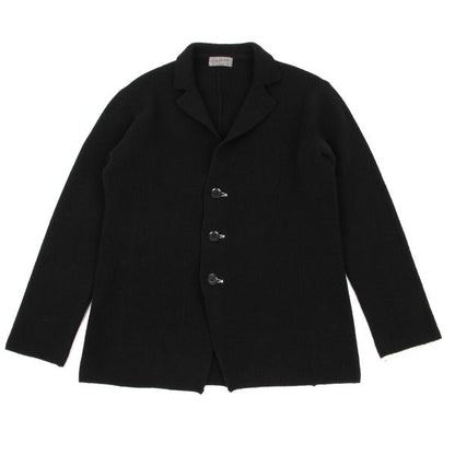 Yohji Yamamoto POUR HOMME 17AW Black Wool Knit Blazer Size 3