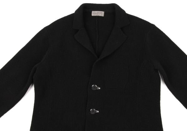 Yohji Yamamoto POUR HOMME 17AW Black Wool Knit Blazer Size 3