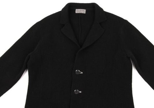 Yohji Yamamoto POUR HOMME 17AW Black Wool Knit Blazer Size 3