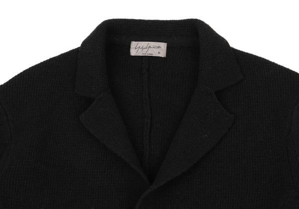 Yohji Yamamoto POUR HOMME 17AW Black Wool Knit Blazer Size 3