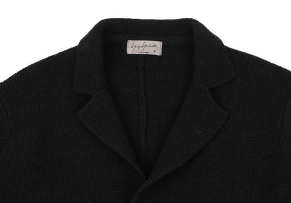 Yohji Yamamoto POUR HOMME 17AW Black Wool Knit Blazer Size 3