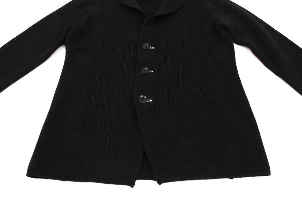 Yohji Yamamoto POUR HOMME 17AW Black Wool Knit Blazer Size 3
