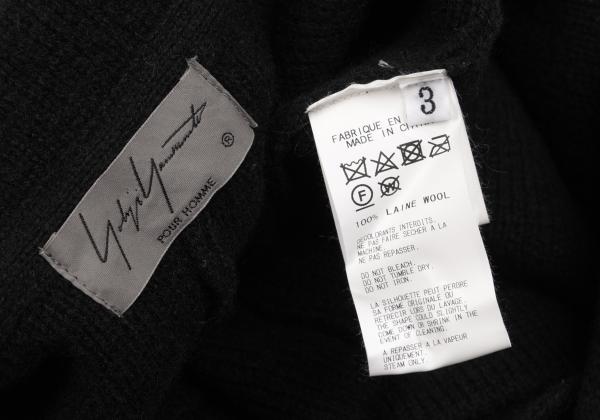 Yohji Yamamoto POUR HOMME 17AW Black Wool Knit Blazer Size 3