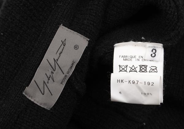 Yohji Yamamoto POUR HOMME 17AW Black Wool Knit Blazer Size 3