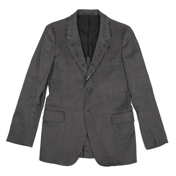 Yohji Yamamoto PH 11SS Linen Stripe Jacket Gray Size 1