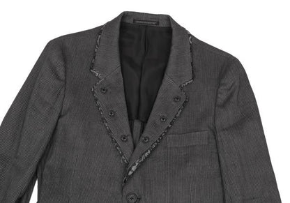 Yohji Yamamoto PH 11SS Linen Stripe Jacket Gray Size 1