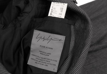 Yohji Yamamoto PH 11SS Linen Stripe Jacket Gray Size 1