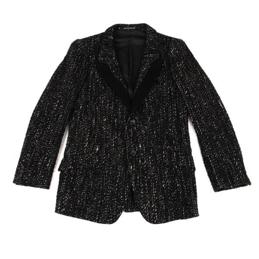 Yohji Yamamoto POUR HOMME Pile Lapel Blazer Black Size 2