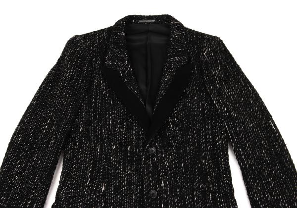 Yohji Yamamoto POUR HOMME Pile Lapel Blazer Black Size 2