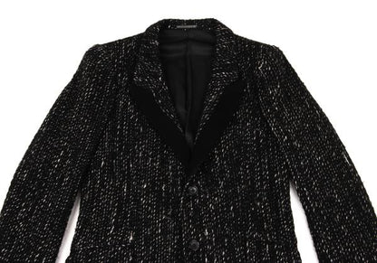 Yohji Yamamoto POUR HOMME Pile Lapel Blazer Black Size 2