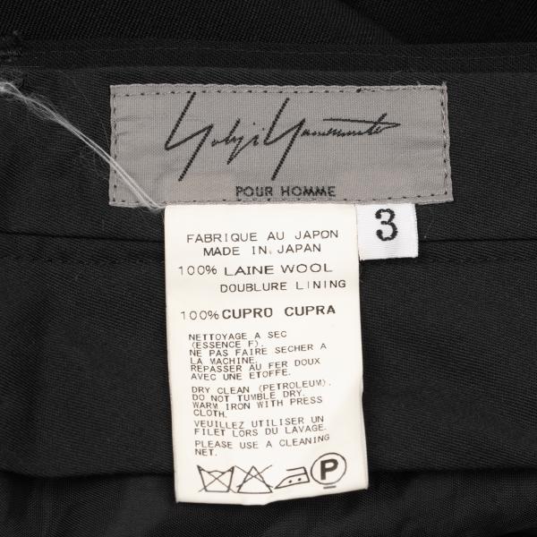 Yohji Yamamoto POUR HOMME 13AW Wool Pants Black Size 3