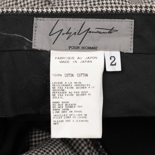 Yohji Yamamoto POUR HOMME Cotton Pants Black Size 2