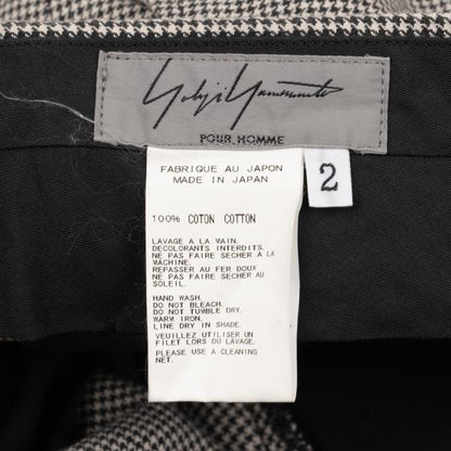 Yohji Yamamoto POUR HOMME Cotton Pants Black Size 2