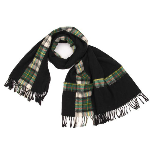 Yohji Yamamoto POUR HOMME Wool Tartan Check Black Green Stole