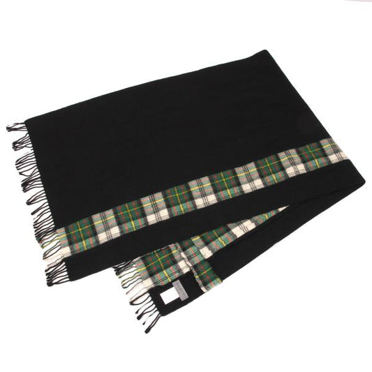 Yohji Yamamoto POUR HOMME Wool Tartan Check Black Green Stole