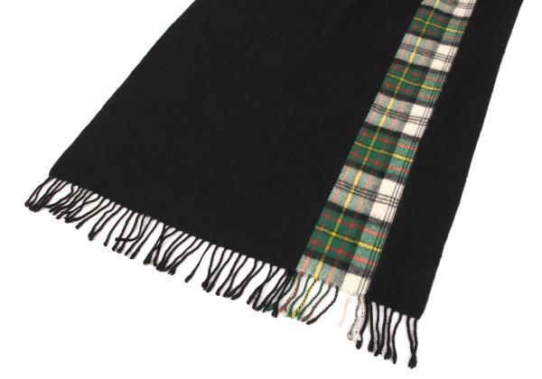 Yohji Yamamoto POUR HOMME Wool Tartan Check Black Green Stole