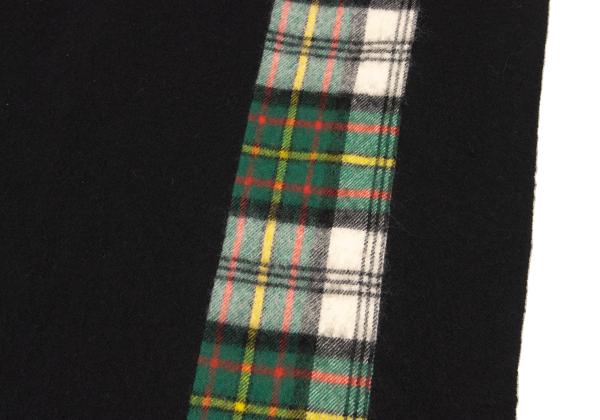 Yohji Yamamoto POUR HOMME Wool Tartan Check Black Green Stole