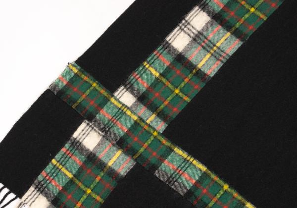 Yohji Yamamoto POUR HOMME Wool Tartan Check Black Green Stole