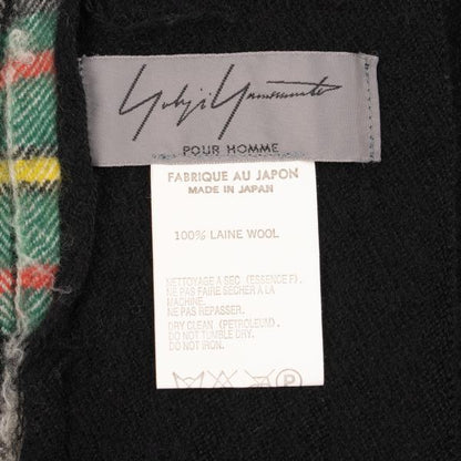 Yohji Yamamoto POUR HOMME Wool Tartan Check Black Green Stole