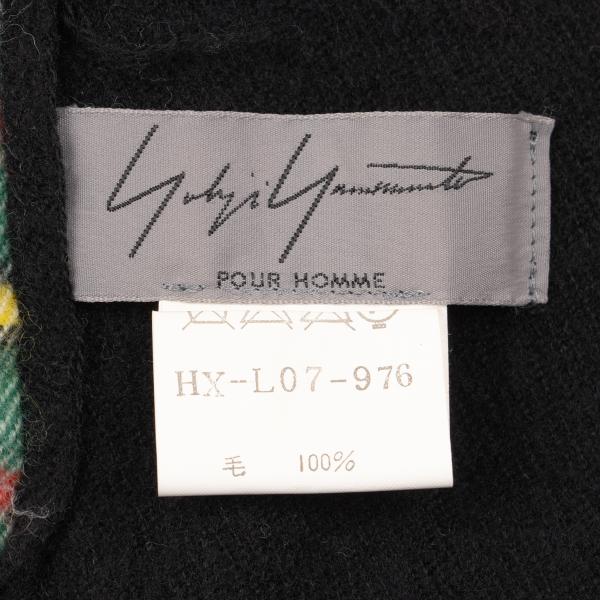 Yohji Yamamoto POUR HOMME Wool Tartan Check Black Green Stole