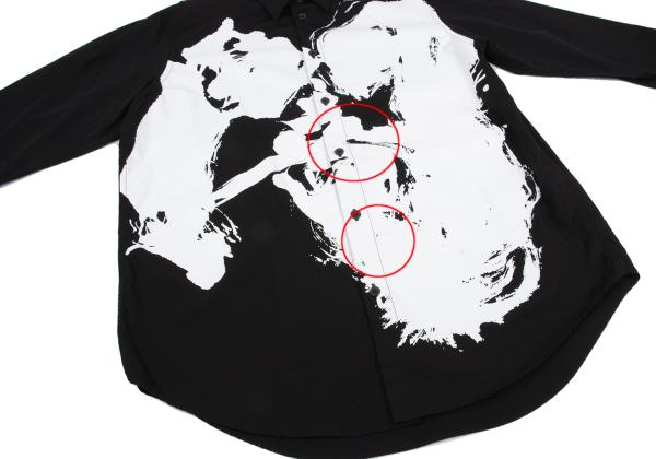 Ground Y Souun Takeda Pigment Print Shirt Black Size 3