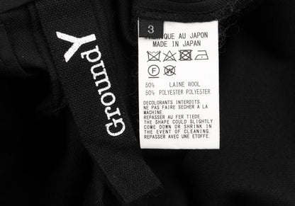 Ground Y Black Wool Poly Gabardine Sarouel Pants Size 3